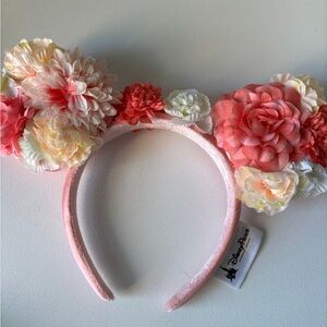 Disney Floral Pink and Cream Minnie Mouse Ears
